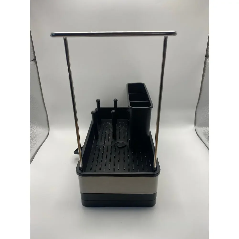 Kitchen Sink Caddy Brush & Sponge Holder, Two Towel Racks Stainless Steel